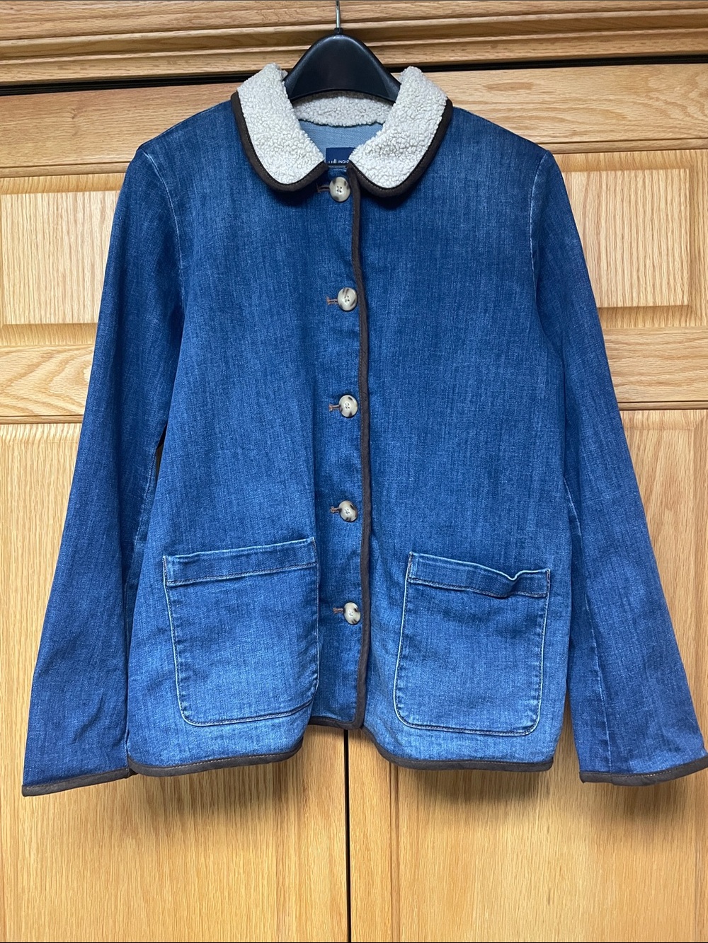 J.Jill Indigo Denim and Sherpa Barn Jacket - Size Medium